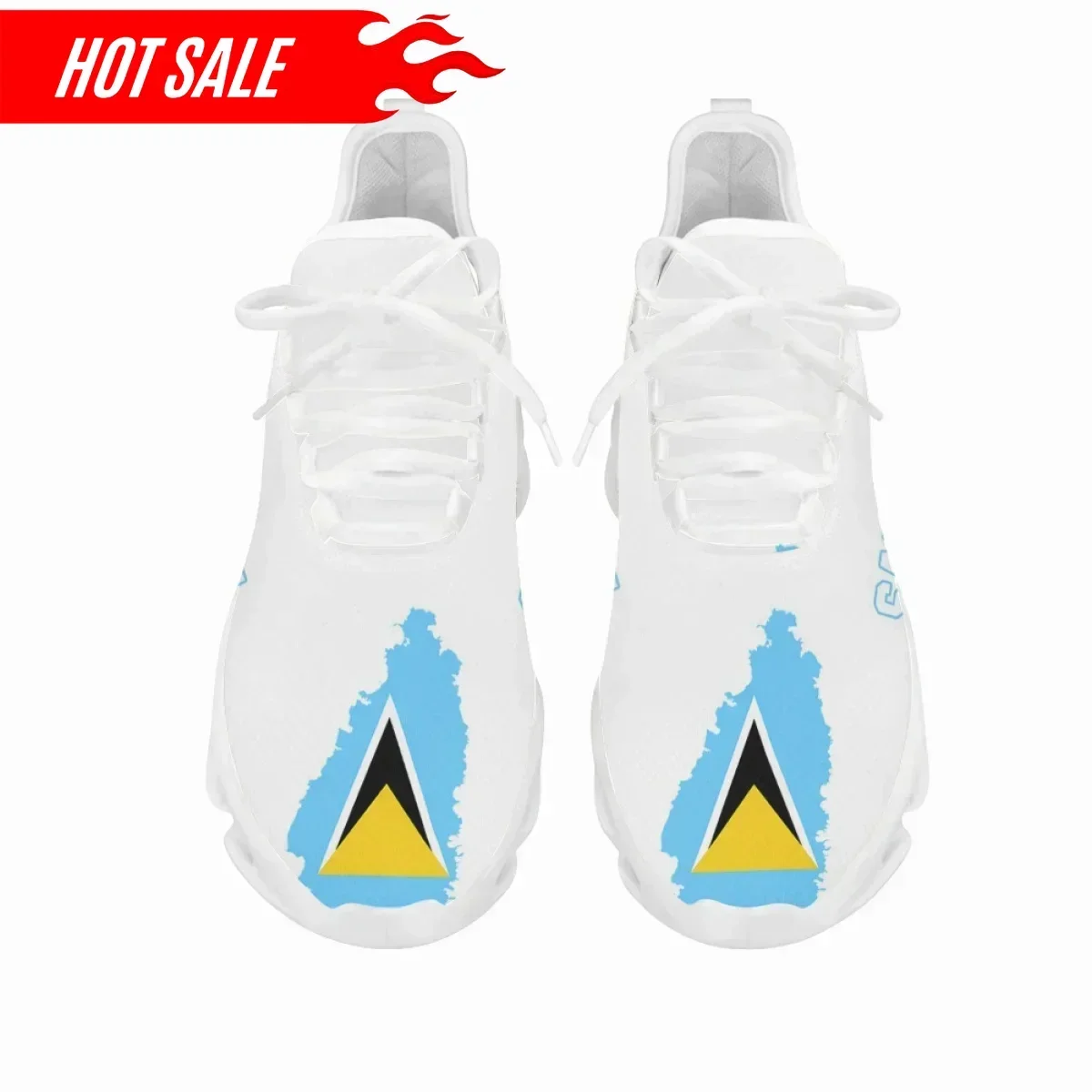 Hot Saint Lucia Print Women Sneakers National Style Mens Custom Print Sneakers Shoes  Lightweight Sport Shoes  zapatillas