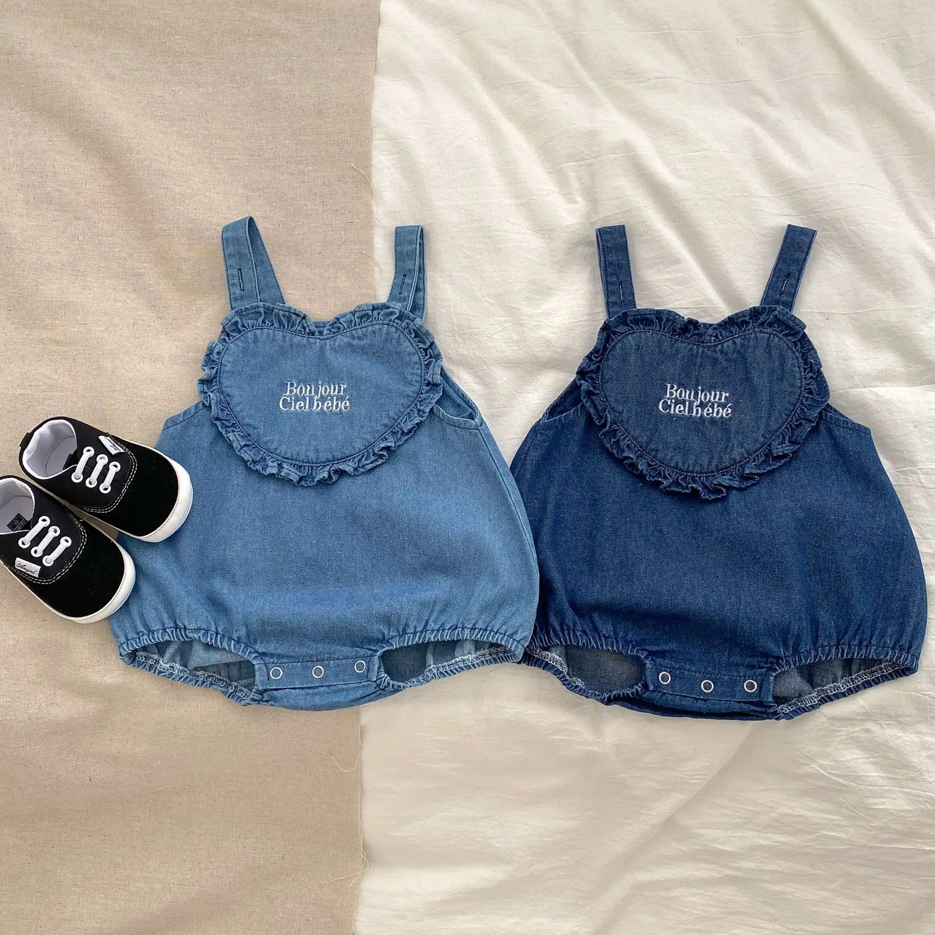 

Fashion cowboy Newborn Clothes Baby Girls Rompers Soft LOVE Embroidery letter baby girls rompers Infant clothes
