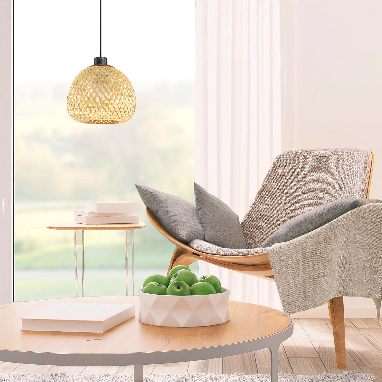 

Bamboo Woven Lampshade 4cm Top 10cm Bottom 19 5cm Diameter 15 5cm Height Replacement Pendant Light Shades Eco Friendly