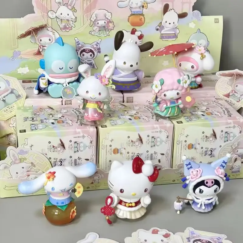 حقيقية سانريو شخصيات مواسم مملسات احتفالية سلسلة صندوق الغموض Kawaii Kuromi Hellokitty عمل نموذج لجسم ديكور لعبة هدية #1