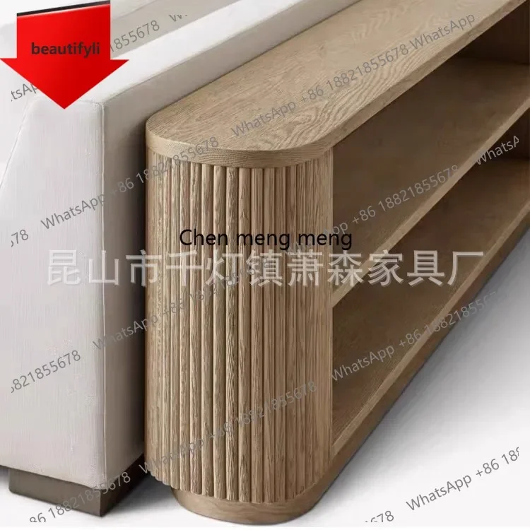 

Q181 Oak edge few modern simple light luxury sofa back few French rural retro entrance table