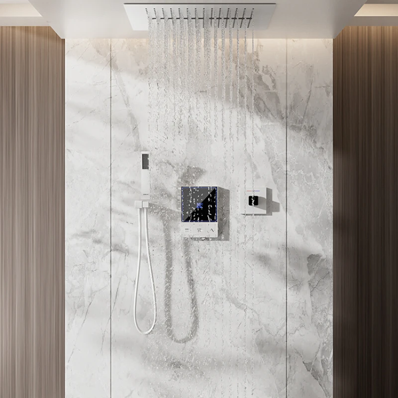 

Constant temperature canopy concealed into the wall type household all-copper digital display hot melt gun ash household shower