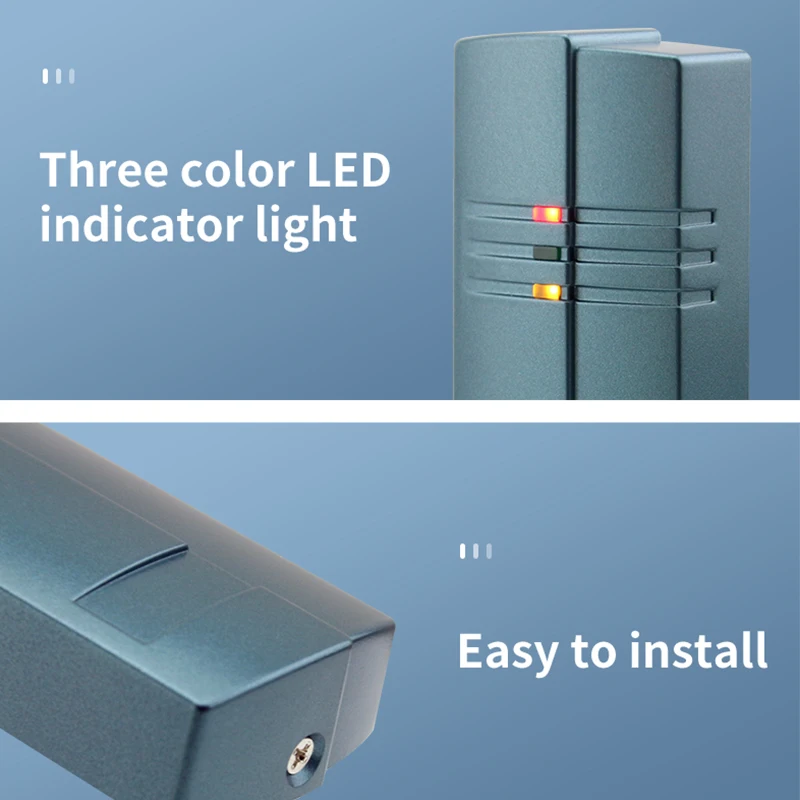 ü ID/IC RF Card Reader Outdoor Waterproof, Anti Metal Interference, ABS Material, RS485/RS232 Card Communication Reader