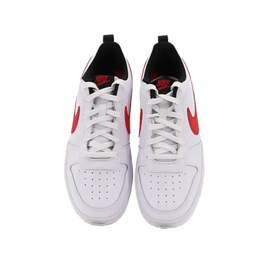 Nike-Court Borough Basses 2 Baskets Basses pour Enfants, Blanc Noir Rouge