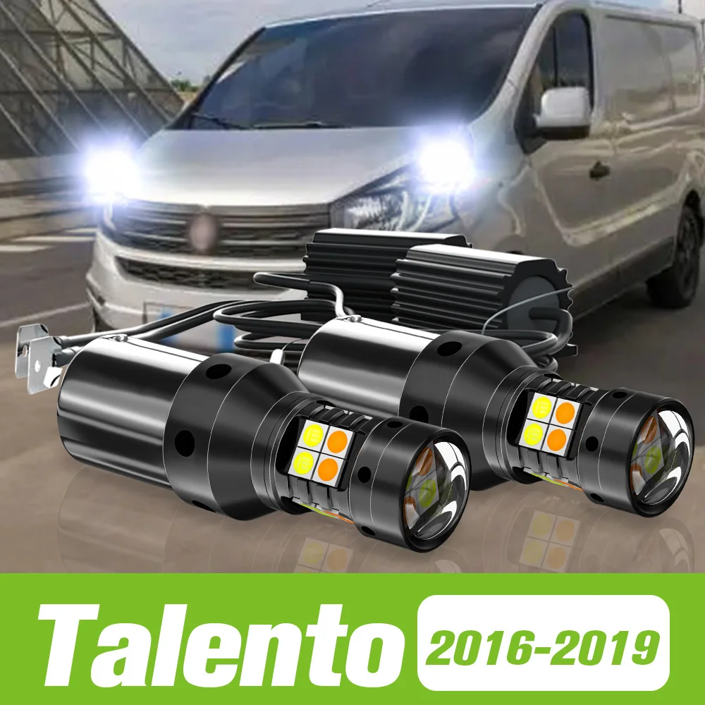 

2pcs For Fiat Talento 2016-2019 Dual Mode LED Turn Signal+Daytime Running Light DRL 2017 2018 Accessories