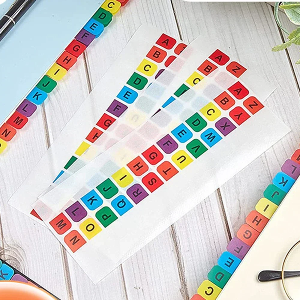 

3 Sheet Morandi Alphabet Label Index Classification Stickers Self-adhesive Bookmark Stickers Stationery