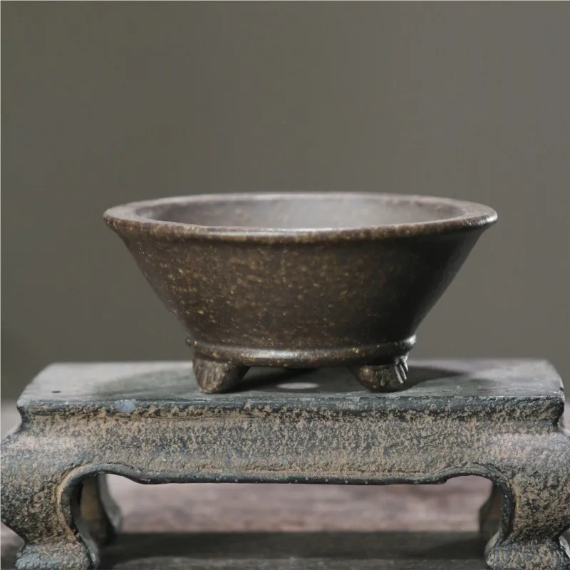 

Purple Sand Flowerpot Chinese Handmade Bonsai Pot Vintage Mini Yixing Succulent Flowerpot Household Decorative Flower Pot LE483