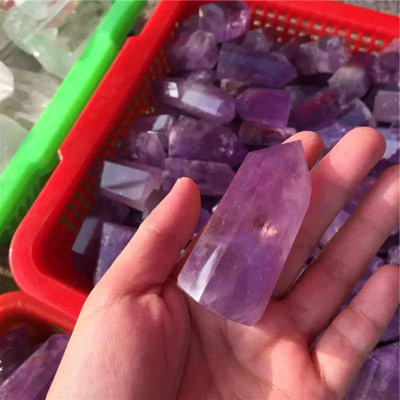 

2.2LB Wholesale obelisk healing crystal Points natural amethyst quartz crystal point