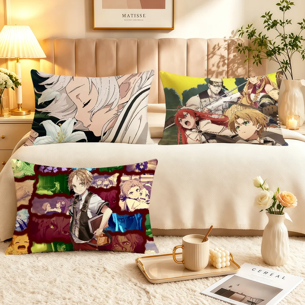 Fotografia 4: Capa de Almofada Anime M-Mushoku Tensei, Capa de Almofada Retangular Macia para Sofá, Decoração de Sala de Estar, Dormitório, Presente