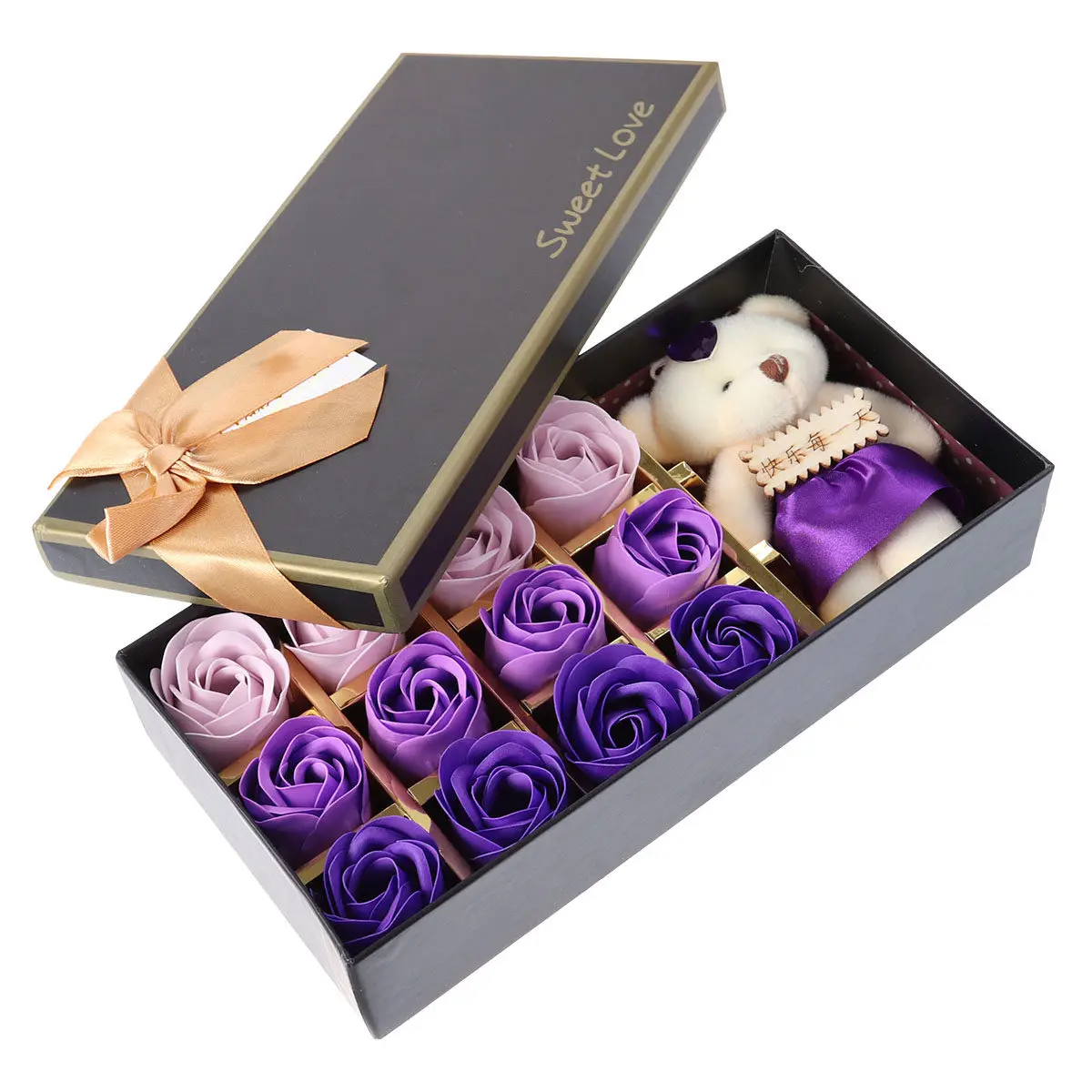 

12Pcs Luxury Rose Soap Gift Box Simulated Flower Set for Mother Birthday Anniversary Celebration Decoration Aromatic Home Spa
