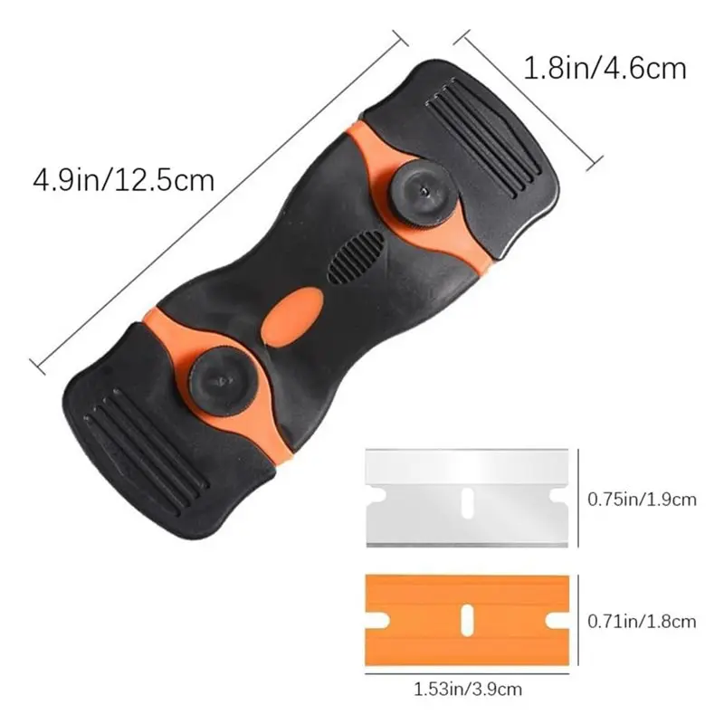 A96T Multi-Purpose Cleaning Scraper Adhesive, Tool With 10Pcs Plastic Blades And 10Pcs Metal Blades, Blade Paint Removal