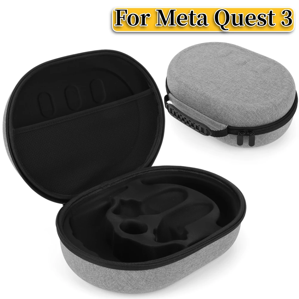 حقيبة واقية حقيبة تخزين للسفر مقاومة للصدمات ومضادة للخدش منظم حقيبة تقسيم مع حقيبة شبكية لسماعات ميتا كويست 3