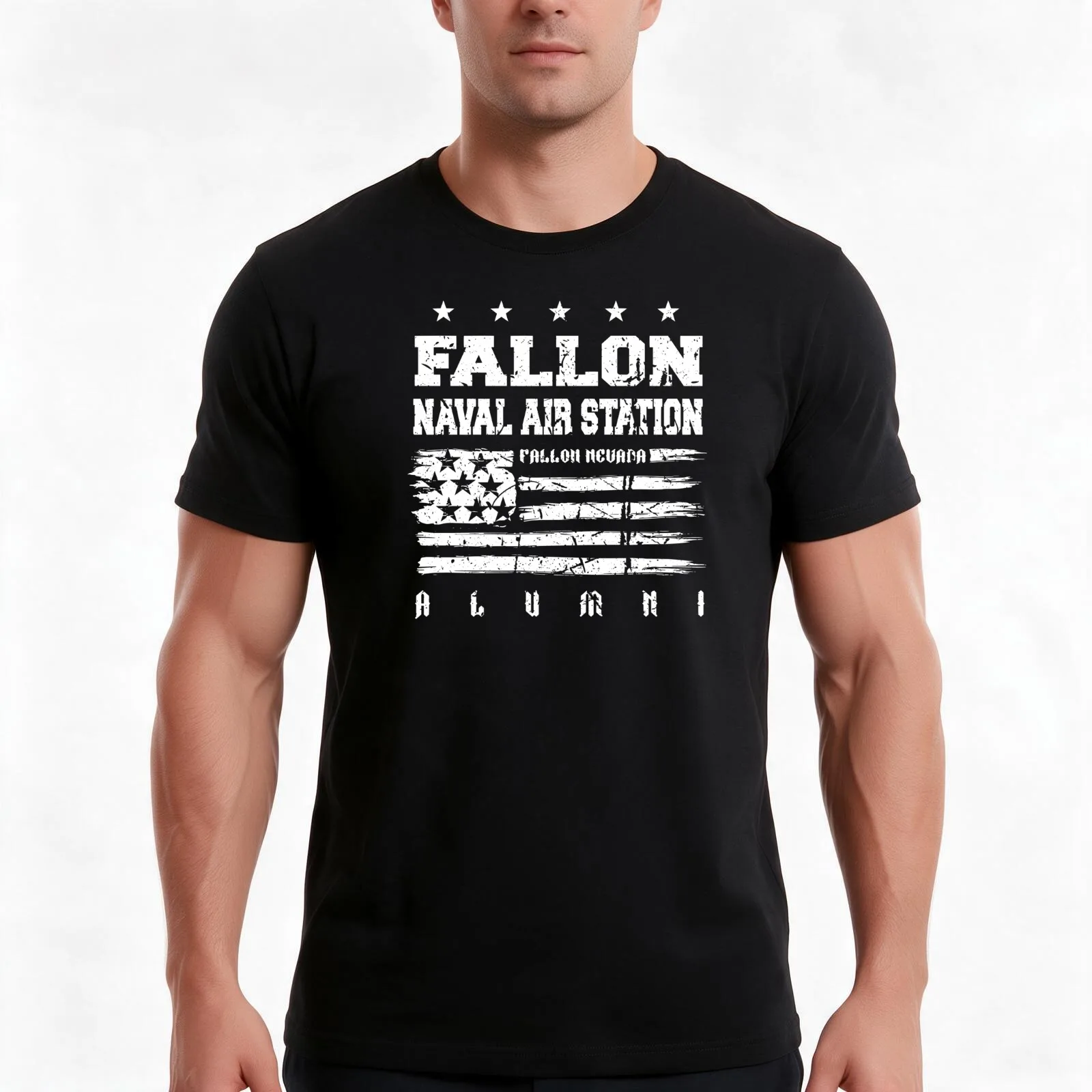 Fallon Naval Air Station Alumni Veteran T-Shirt, Summer Casual Cotton Tee, Oversized Streetwear Tops, Vintage Graphic Print