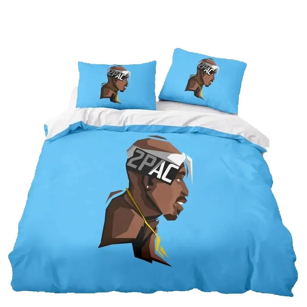 Tupac Shakur Duvet Cover,3D Print Rapper 2Pac Quilt Cover Pillowcase,2Pac Bedding Set,King Queen Twin Size