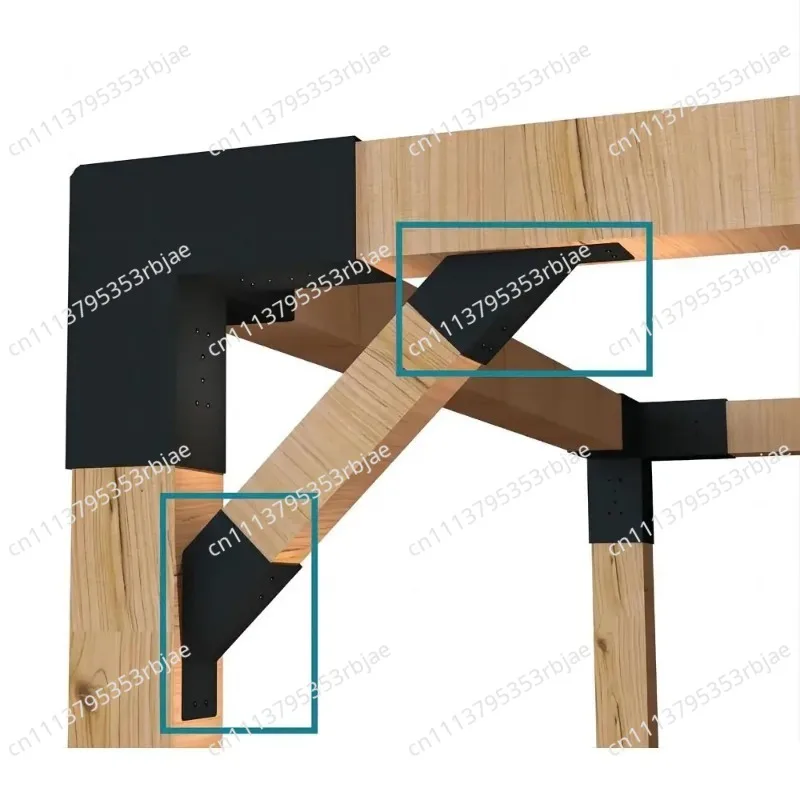 2pcs 45 Degree Angle Pergola Brackets Powder Coated Steel Corner Support Angle Support Brackets Sturdy Construction