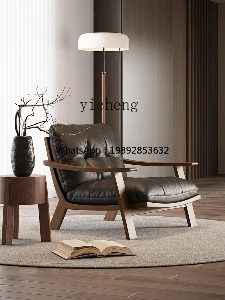 X-11    medieval solid wood leisure chair retro single sofa chair living room sofa recliner