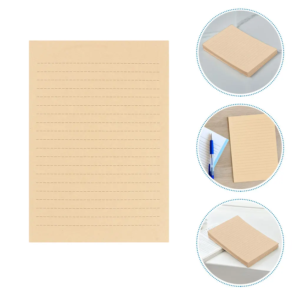 

200pcs Vintage Lined Kraft Writing A5 Sheets For Letters Stationery Crafting Rustic Letter Paper Old Fashioned Writing Sheets