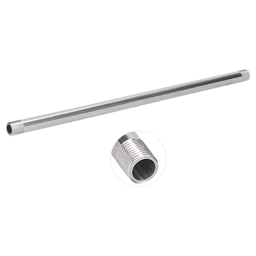 G1/4 Male Thread Threaded Pipe 30cm Length 304 Stainless Steel Connecting Pipe Easy Installation Silver Water Pipe Joint