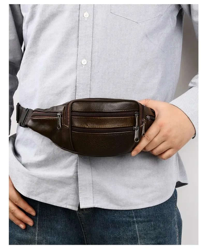 Umhängetasche Luxuriöses Design Langlebige Taschen Brusttasche Business Herren-Handtasche Schultertasche Herren Echtleder Brusttaschen – Detail 8