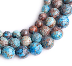 Round Faceted Blue Crazy Lace Agates Beads For Jewelry Making Strand 15