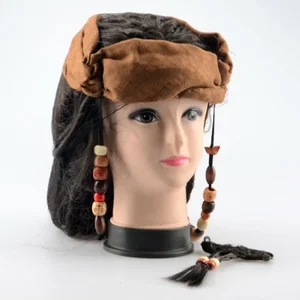 Cosplay kaptan jack kostüm sahne erkekler için yetişkin unisex korsan serçe peruk şapka karayipler, aksesuarlar, cadılar bayramı, giydirme Jack sparrow kıyafetinin en iyi 10 satışı-no. 8