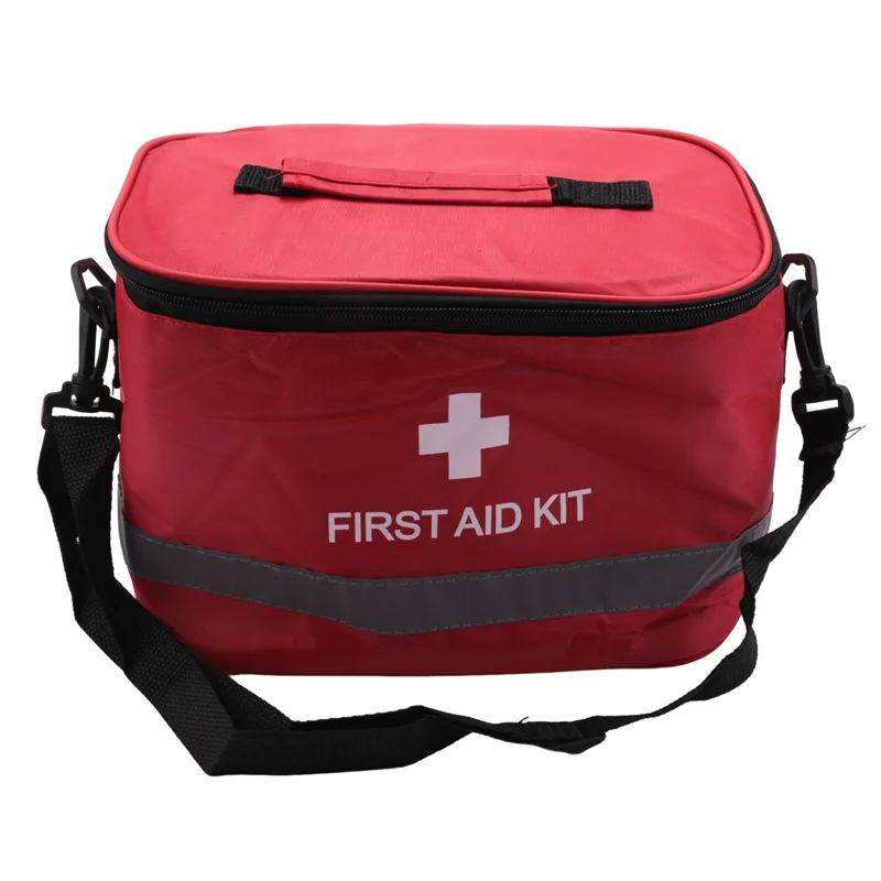 AC52-Outdoor First Aid Kit Sports Camping Bag Home Emergency Survival Package Red Nylon Striking Cross Symbol Crossbody Bag