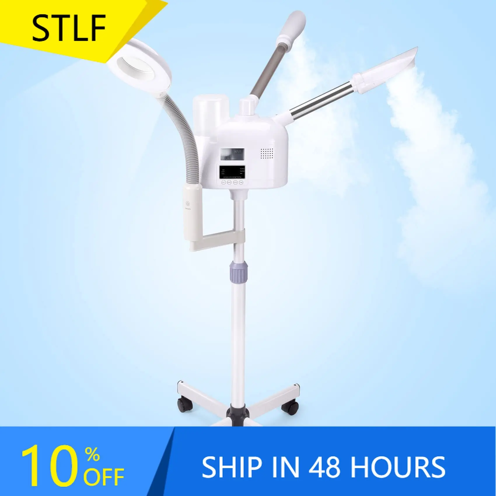 STLFMultifunctioneel gezichtsstoomapparaat 3-in-1 nano-ionische dubbele buis Hot Professional Spa Ozon Beauty Machine gezichtsstoomboot