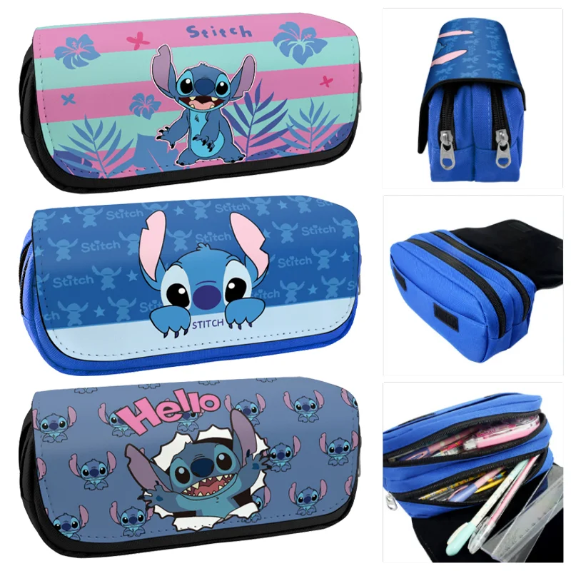 

Disney Stitch Pencil Case Kawaii Large Capacity Pencil Storage Bag Student Stationery Organizer Pouch Boys Girls School Supplies