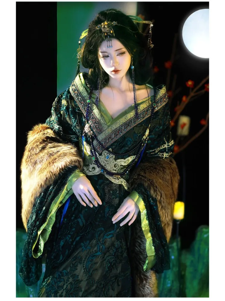 New Hanfu cross-collar straight-sleeved robe style clothing