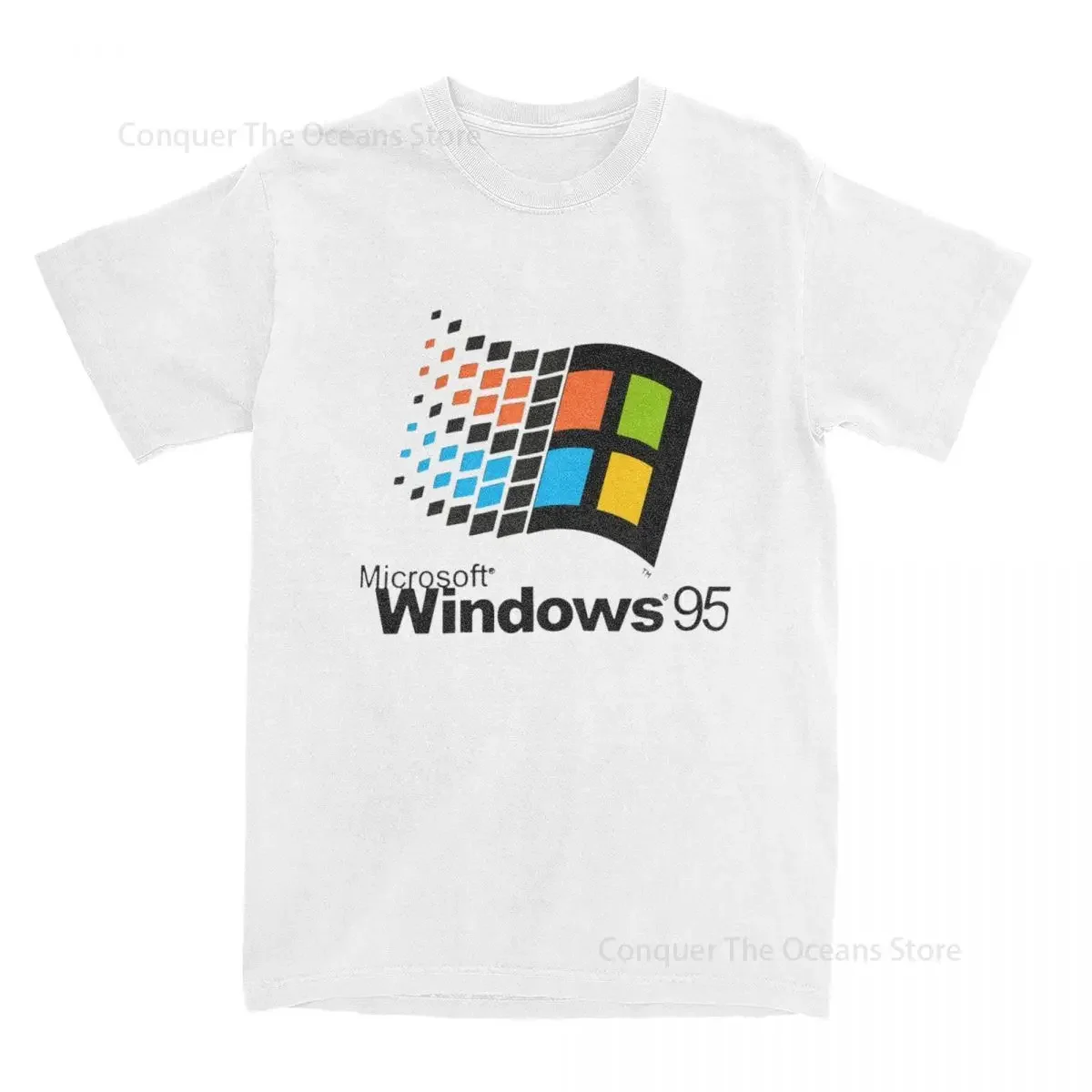 Windows 95 Graphic Men‘s T-Shirt  Women\'s Tee 100% Cotton Windows XP Classic Computer System Print Pattern Oversize Tee