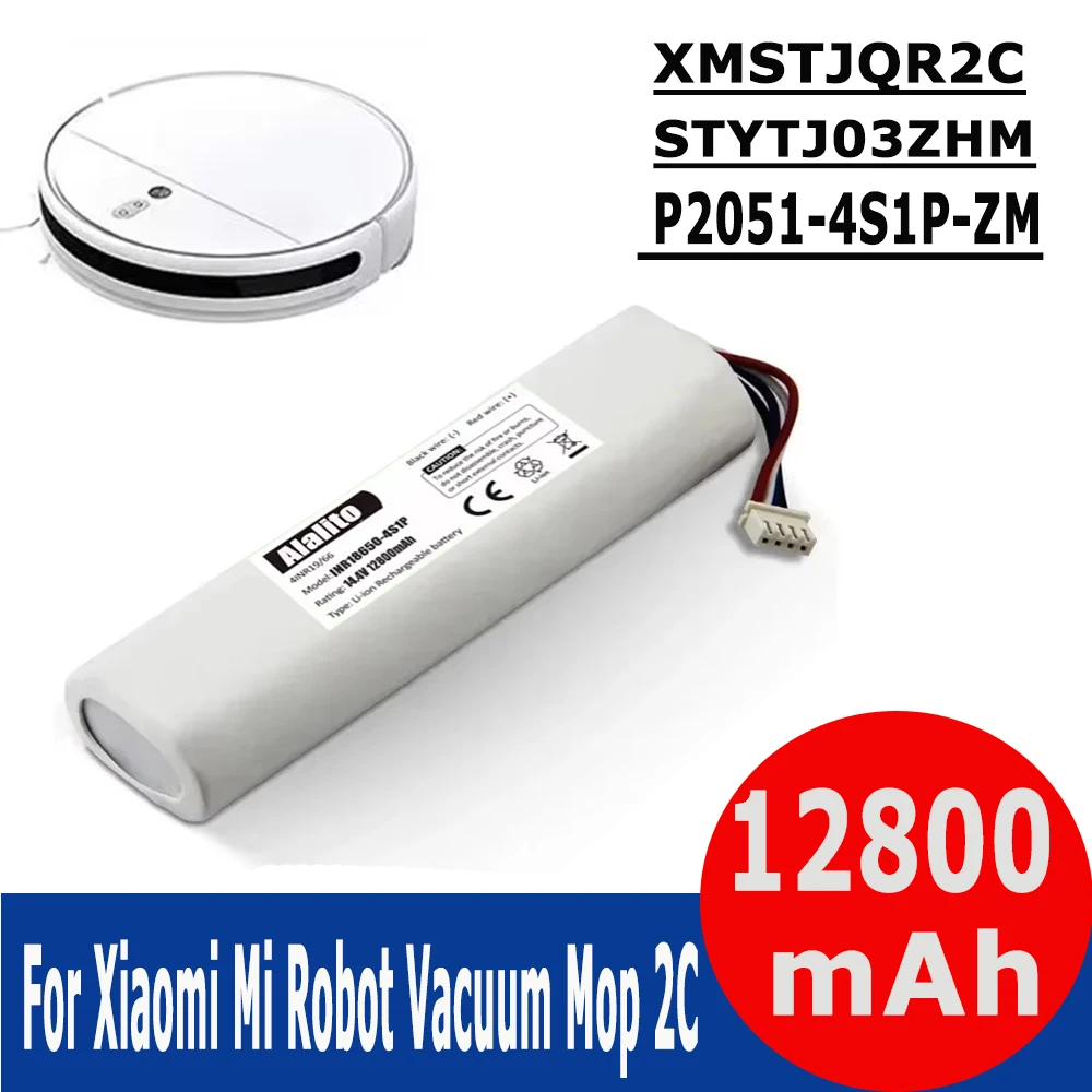 14.4V 12800mAh Li-ion Replacement Battery For Xiaomi Mi Robot Vacuum Mop 2C XMSTJQR2C / STYTJ03ZHM / P2051-4S1P-ZM Battery Pack