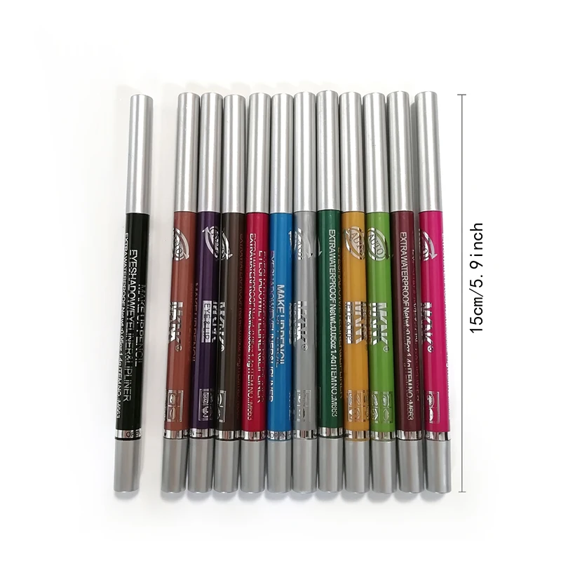 12 colori Set colore impermeabile evidenziatore Eyeliner ombretto penna trucco penna ombretto colla penna