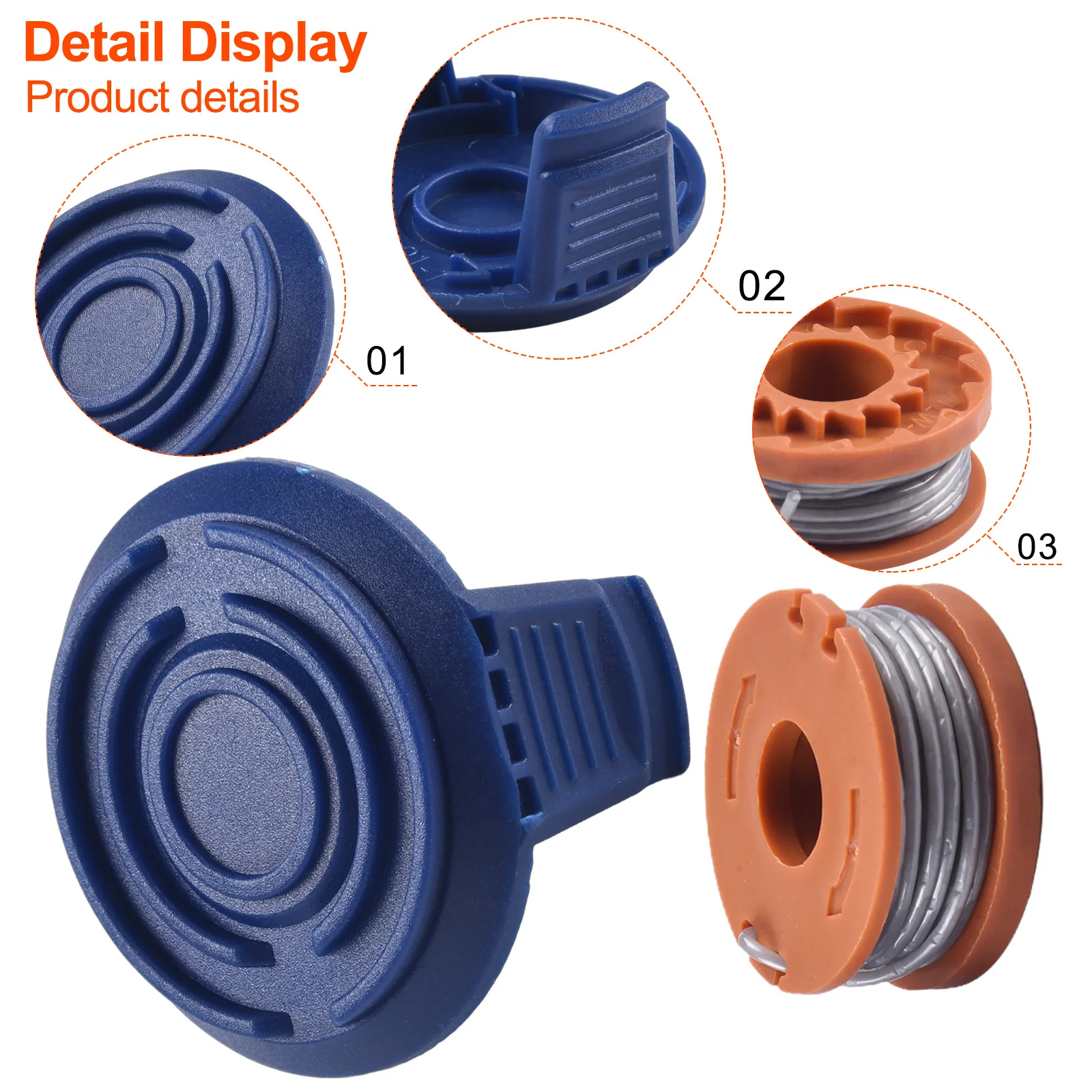 Carretel de substituição para MacAllister, Line Cover, String Trimmer, Line String, peças, Outdo, 1Pc