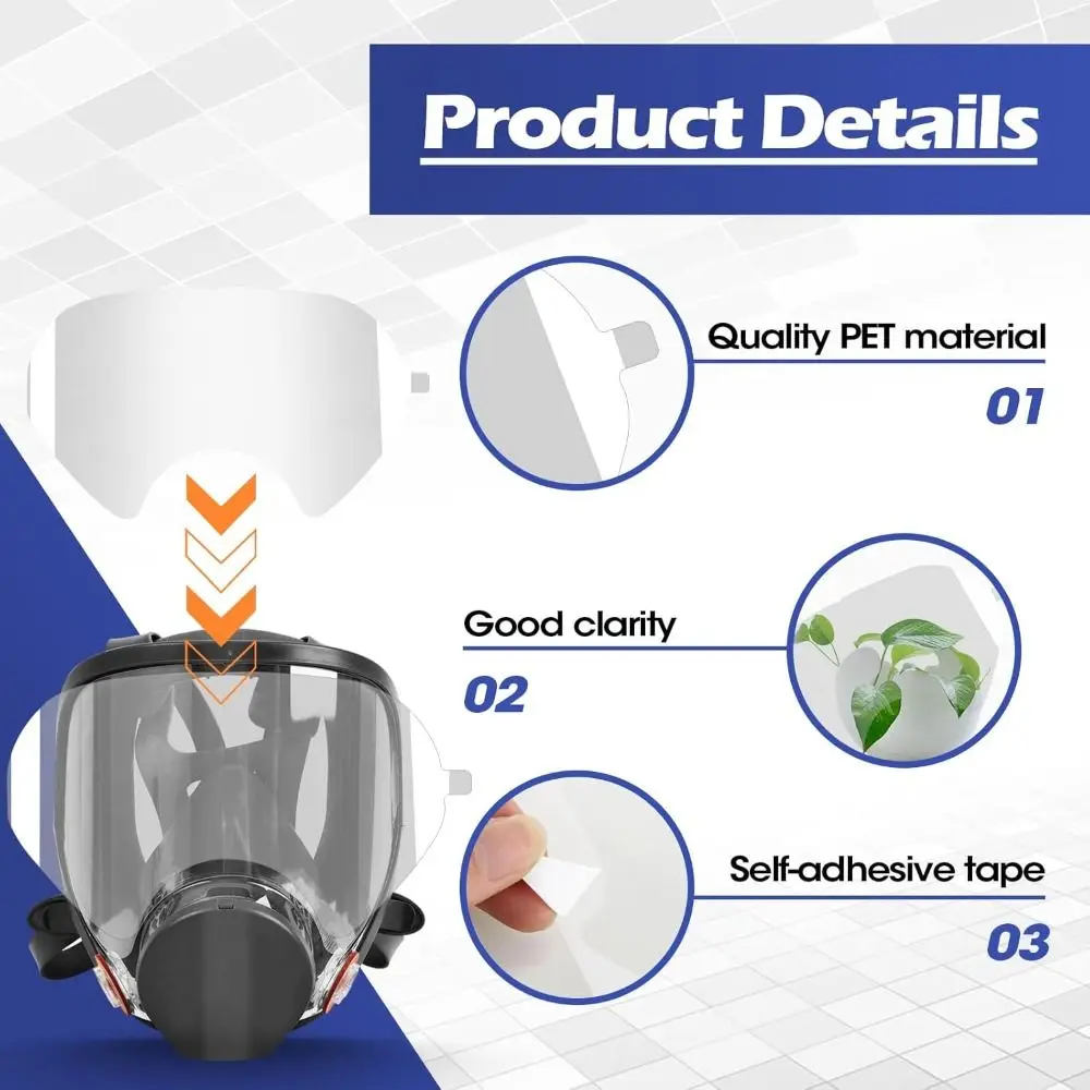 Peel Off Lens Cover Anti-Fog Protective Lens Film Protective Lens Film Waterproof Full Face Screen Protector