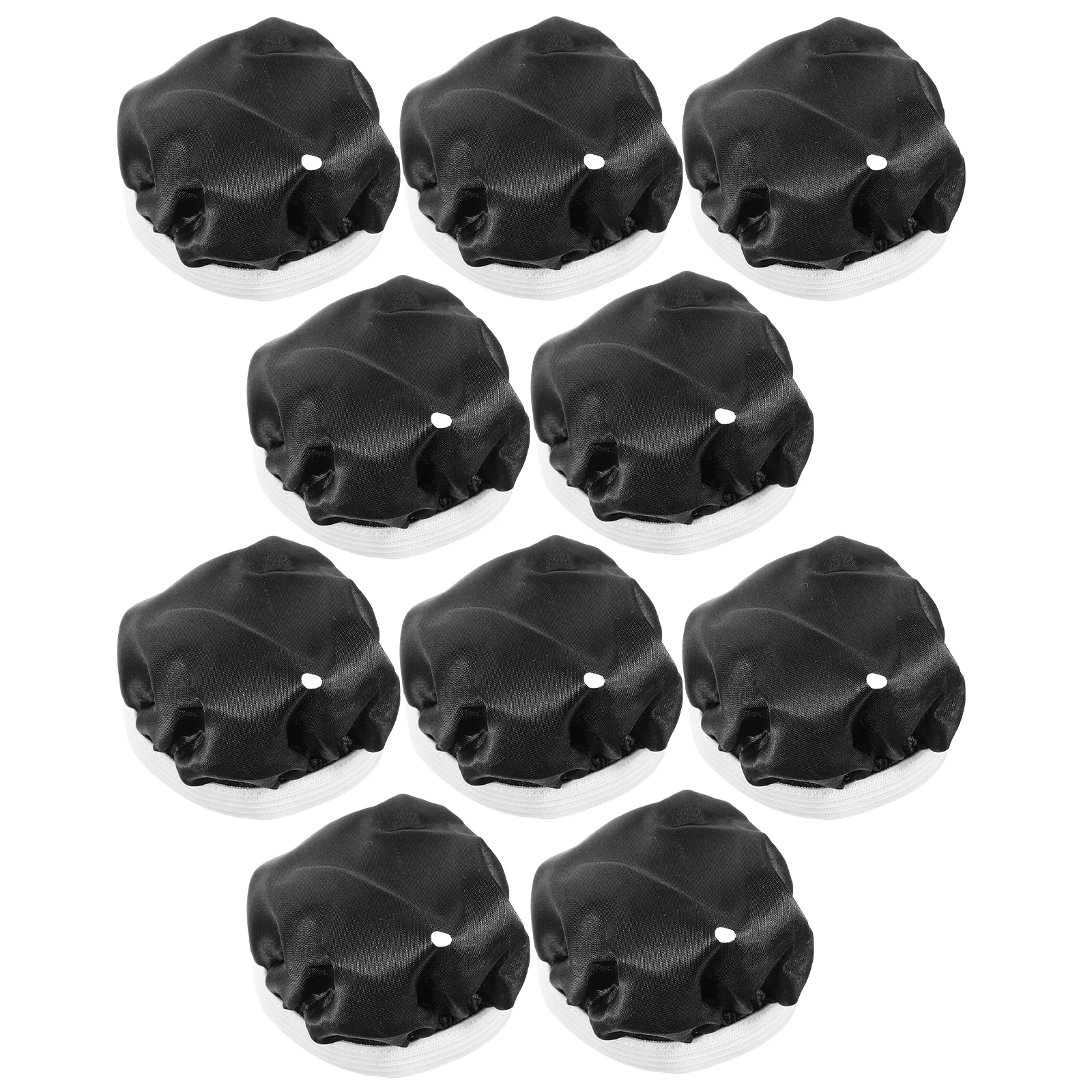 

10pcs Black Cup Covers Night Drink Protectors Polyester Universal Dust Proof For Glass Rubber Band