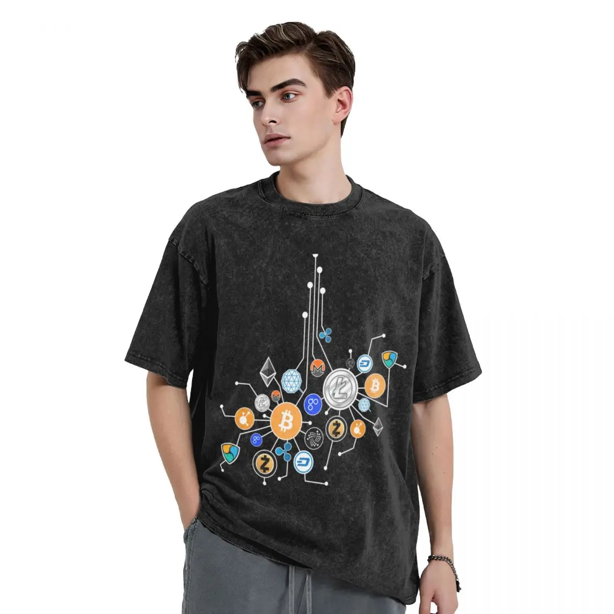 Cryptocurrency Network T-Shirt. Crypto t-shirt gift. T-Shirt vintage graphic tee essential t shirt men tshirt