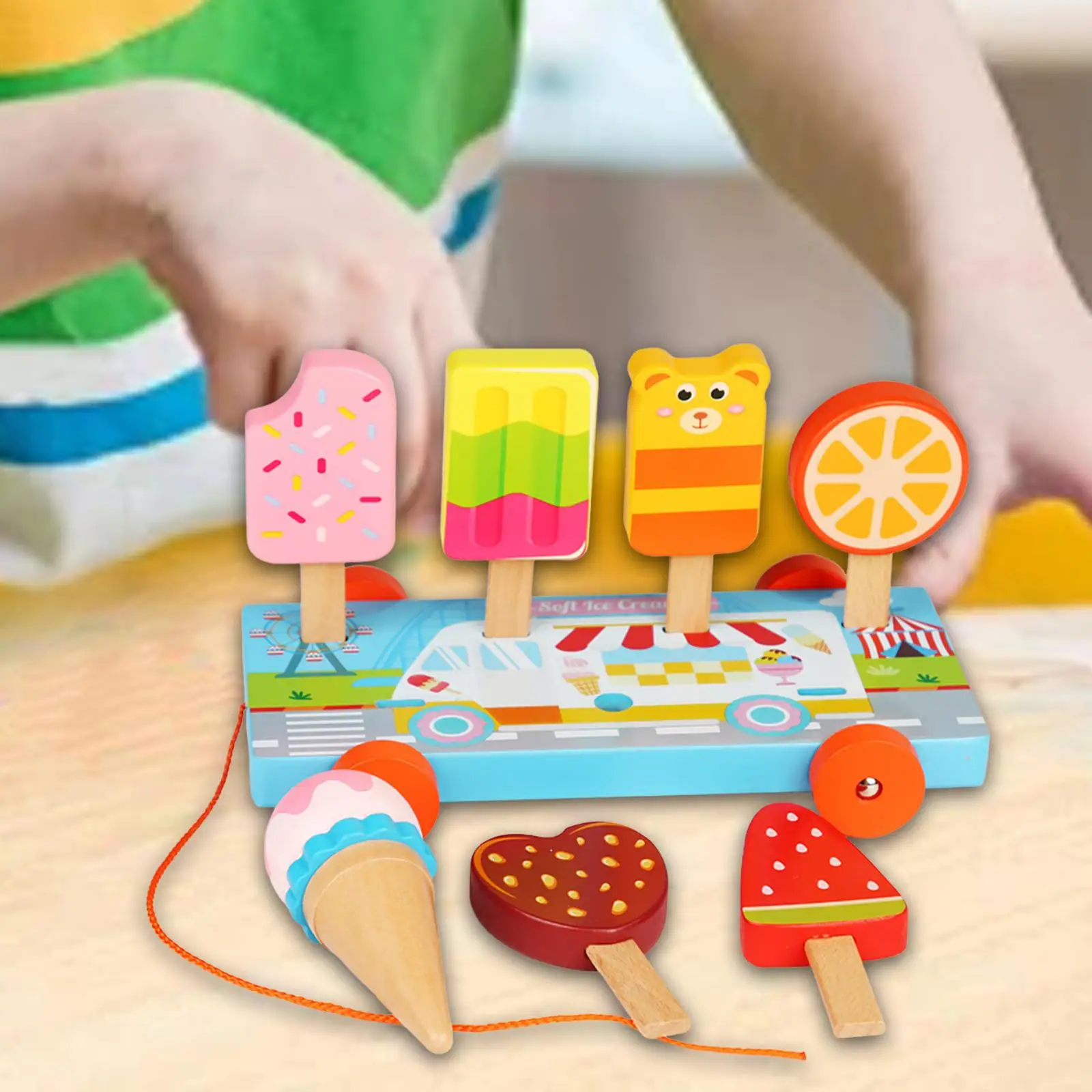 Ice Cream Toy Sensory Toy Artificial Food Toys for Preschool Kids Children