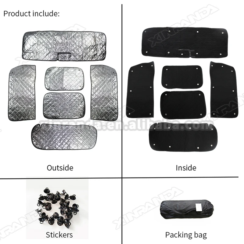 3 Door Jimny 6PCS Sunshade Kit for Suzuki Jimny JB64 JB74 2018-2020 Anti-UV Car Windshield Sunshades Curtain Sun Block Sun Visor