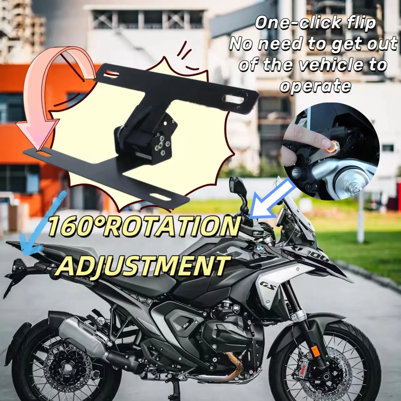 

Держатель номерного знака мотоцикла для BMW R 1300 GS, с функцией автоматического переворачивания, запуск одним щелчком мыши, спецификация гоночной трассировки