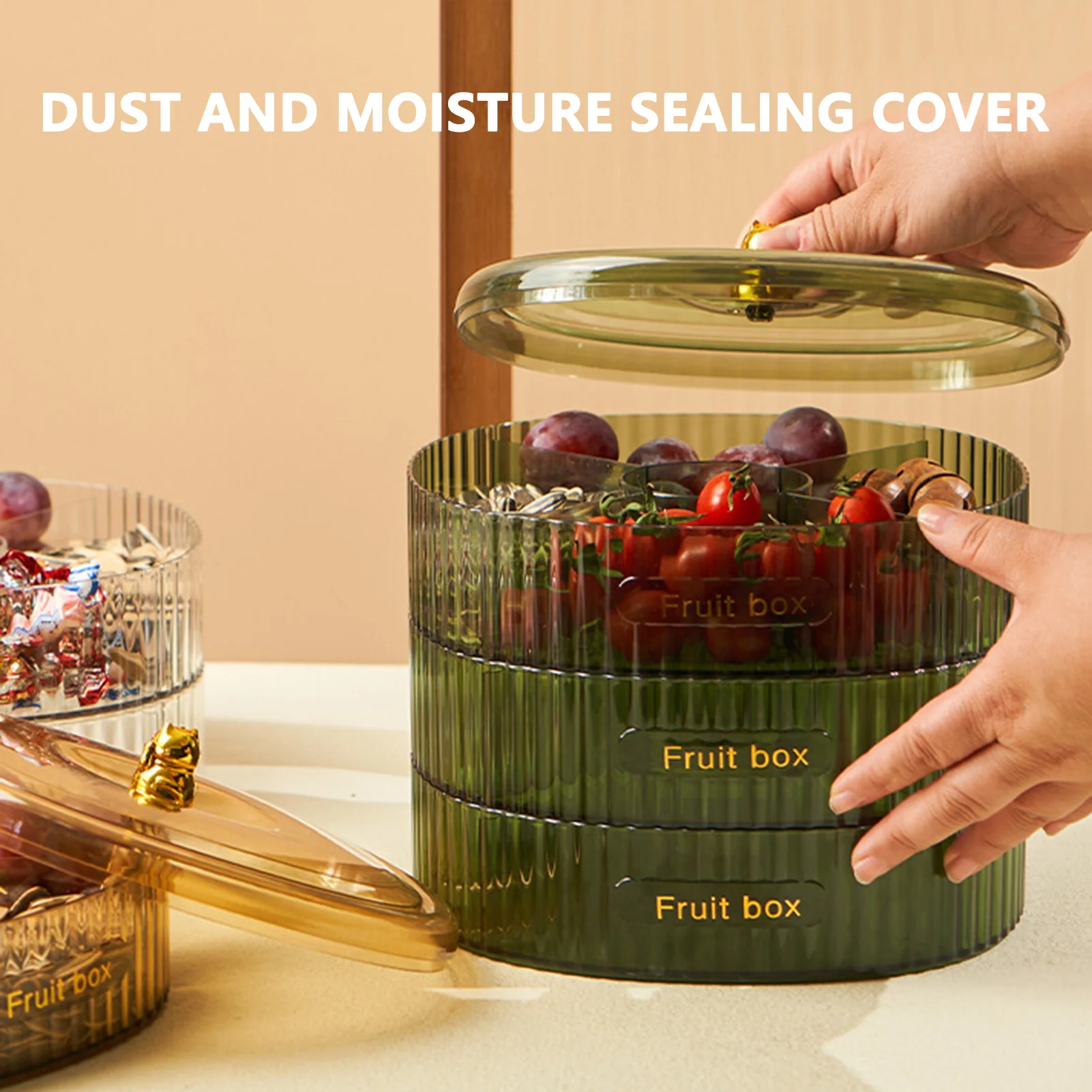 

Multi-Layer Dry Fruit Box With Lid Multi-Purpose Pea-Nuts Container For Living Room