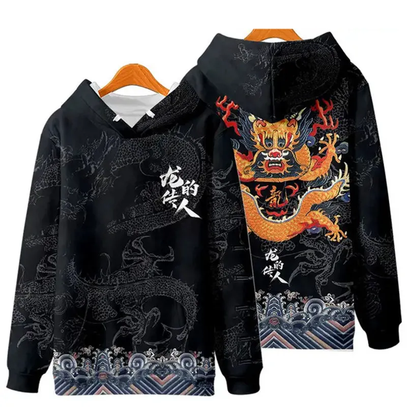 Chinese Dragon 3d hoodie cartoon harajuku hoodies sweatshirt moletom feminino fashion brand Jacket coat Oversize