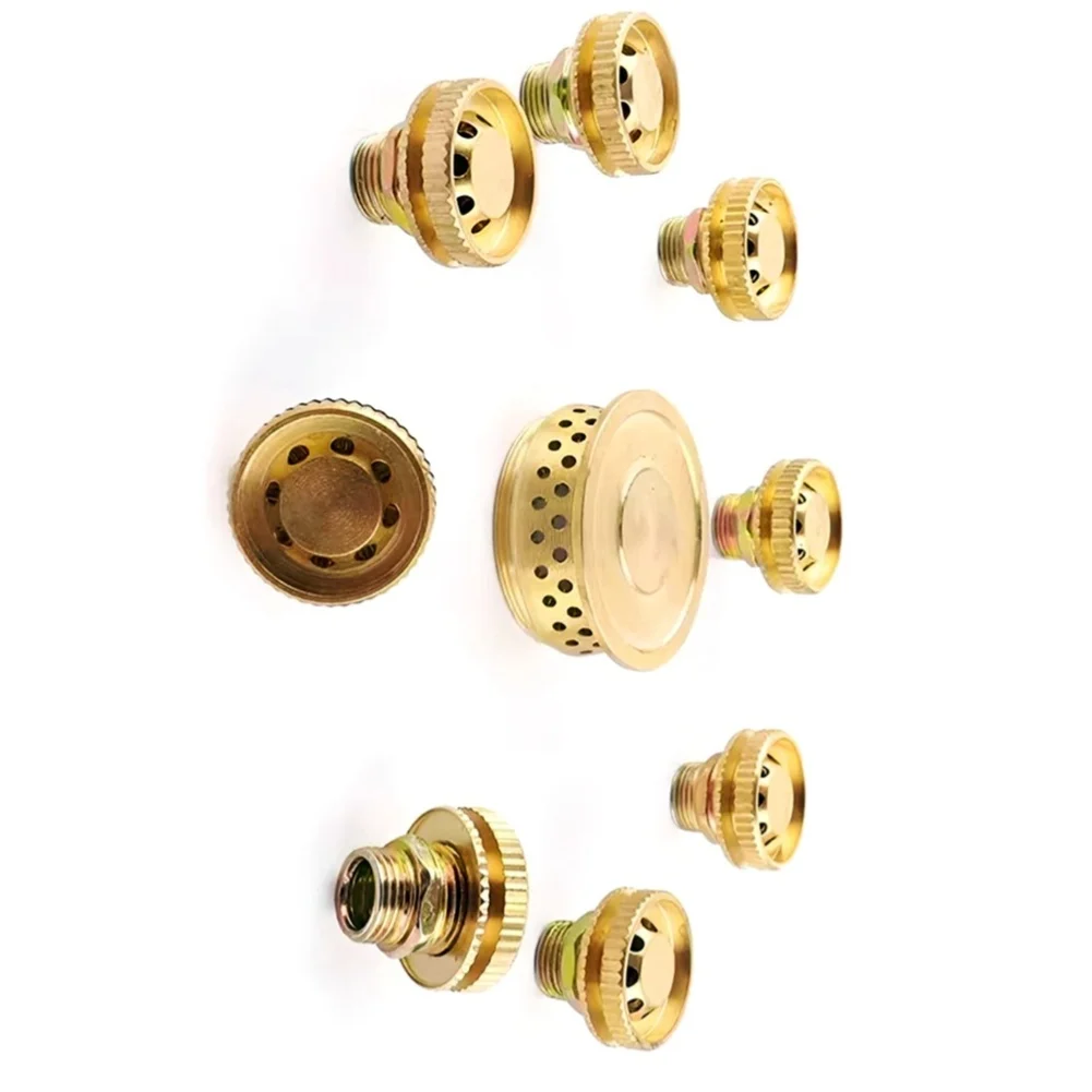 Gas Stove Nozzles Iron Core Copper Finish for Household Use Flame Control and Heat Uniformity 1/8/9 Pack Gold Color