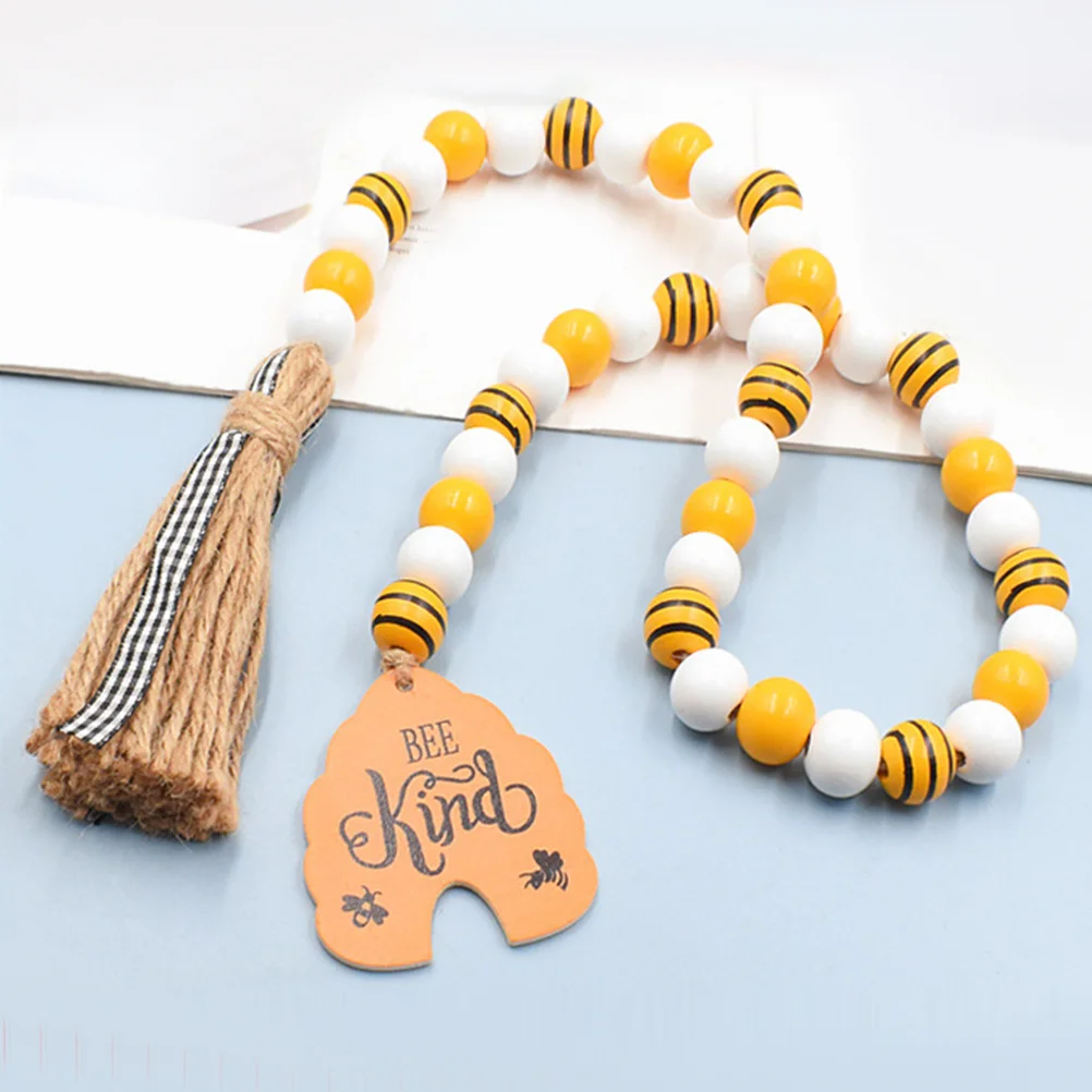 

Bee Hive Pendant Garland Wooden Bead Hanging Ornament For Wall Window Door Garden Bedroom Decor Rustic Farmhouse