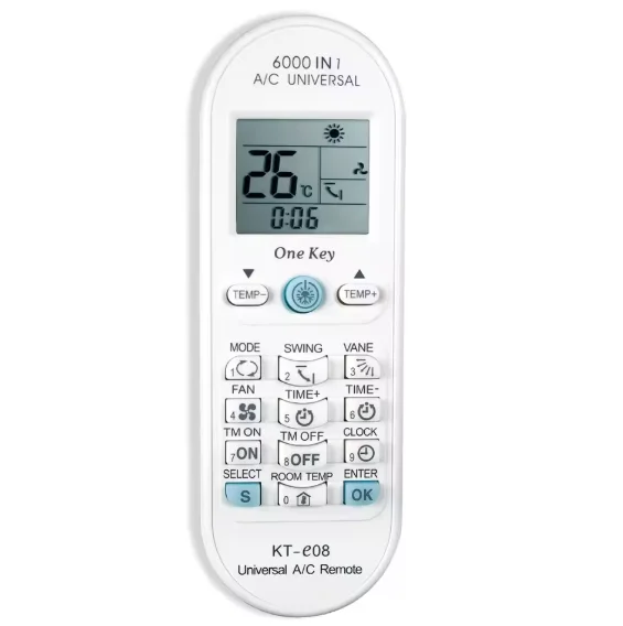 

6000 in 1 A/C Universal Remote Control for Toshiba Panasonic Sanyo Fujitsu KT-e08 One Key Series Air Conditioner Conditioning
