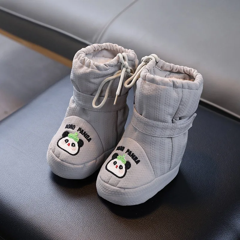 Cartoon Toddler Booties for Boys Girls Foot Cover Winter Thick Fleece High Top Snow Boots Newborn Cotton Shoes