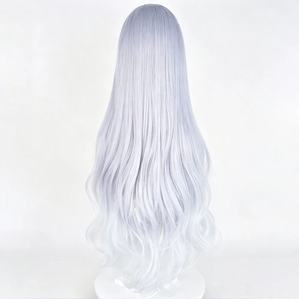 Genshin Impact Tsaritsa Cosplay Wig Headwear Earrings Anastasya Feodorovna Snezhnaya Light Purple Synthetic Curly Hair Halloween - view 4