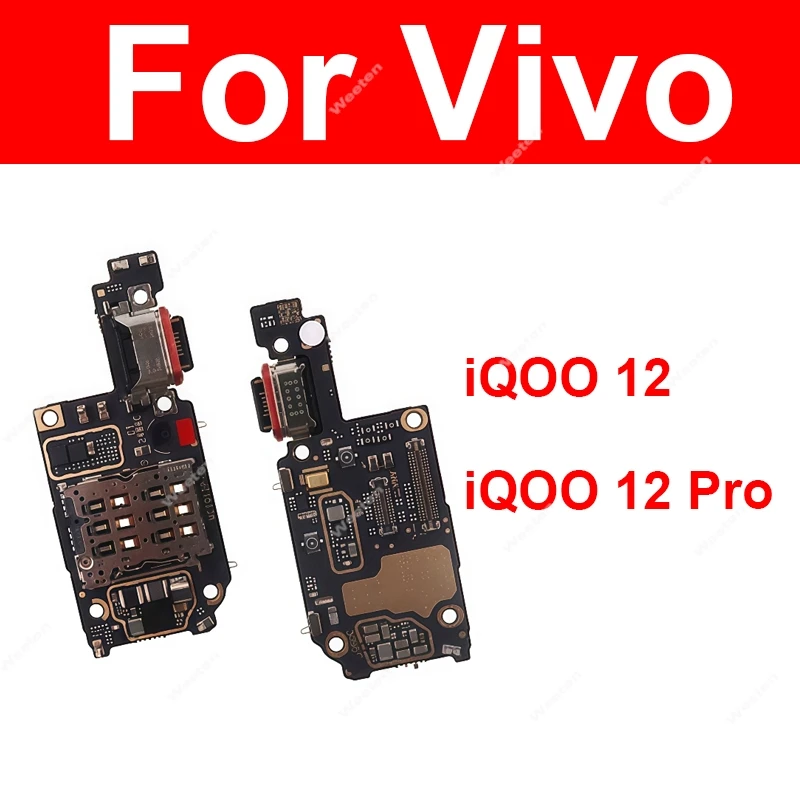 

USB-док-станция для зарядки для Vivo iQOO 12 Pro 12Pro 5G USB-порт для зарядного устройства, лоток для SIM-карты, слот, разъем, детали маленькой платы