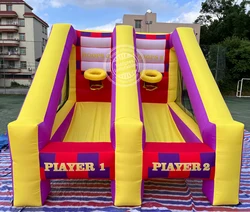 Newly Inflatable Basketball Hoop Shot Inflatable Basketball Game with 2 Hoops 4 Balls, Air Blower