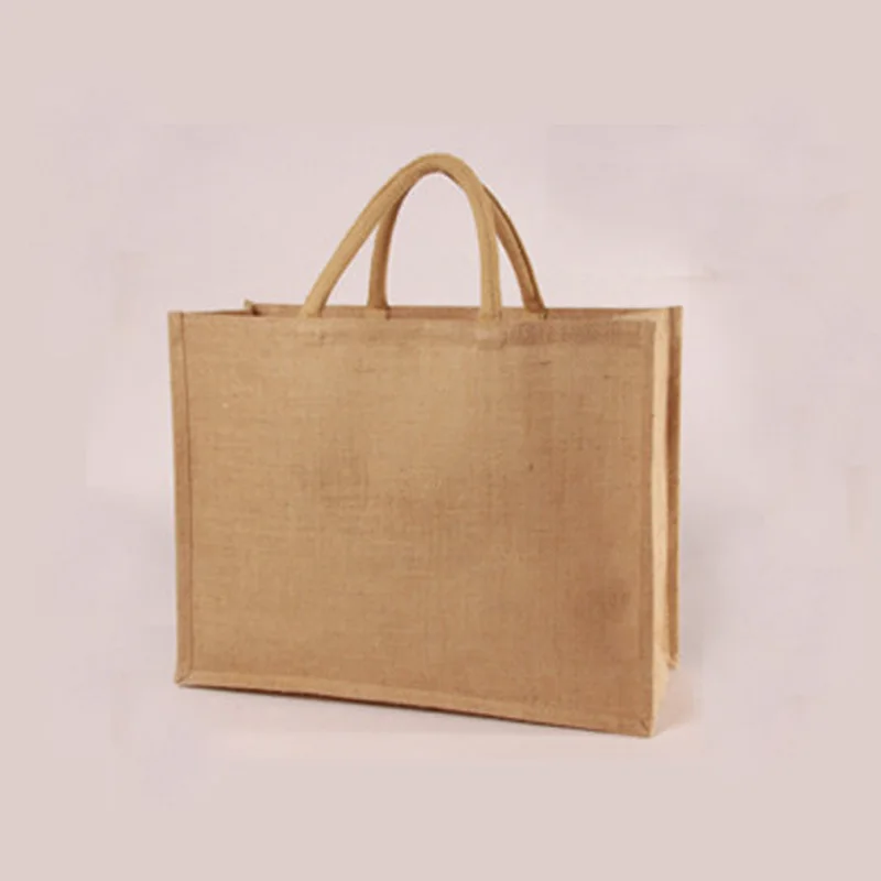 100pcs Plain Large Jute Tote Shopping Bag 43x34x20cm