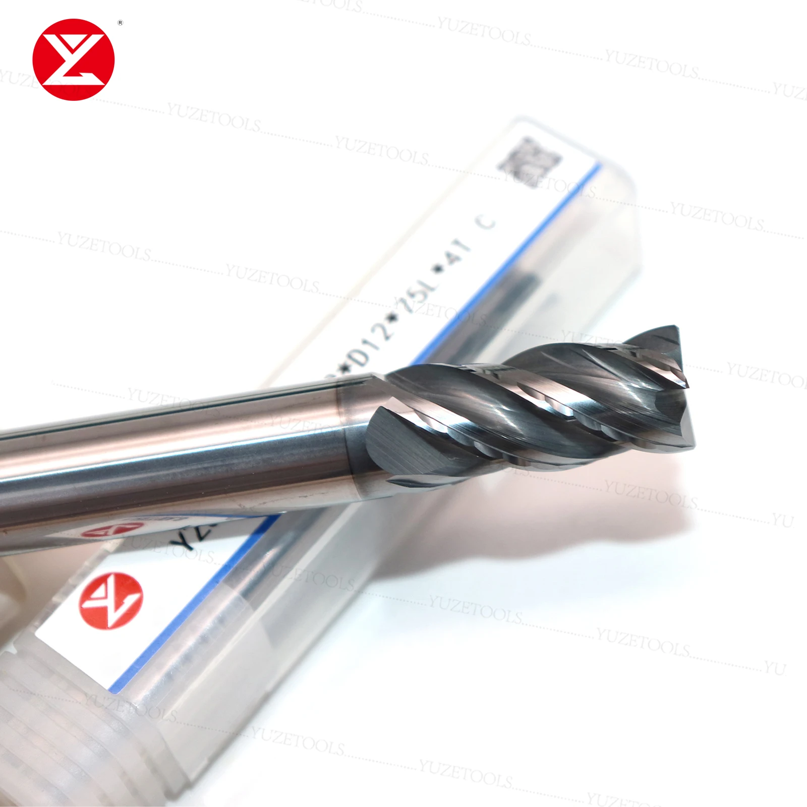 Solid Carbide Square End Mill Bit Milling Cutter Bits 6mm 8mm 10mm 12mm CNC Tools AiTiCrN Coating for Steel, Stainless Steel